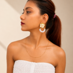Pearl Blossom Hoop Earrings