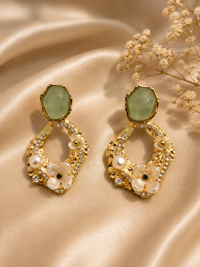 Verdant Bloom Statement Earrings