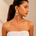 Pearl Blossom Hoop Earrings