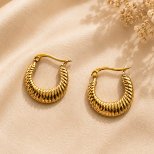 Golden Ridge Hoop Earrings