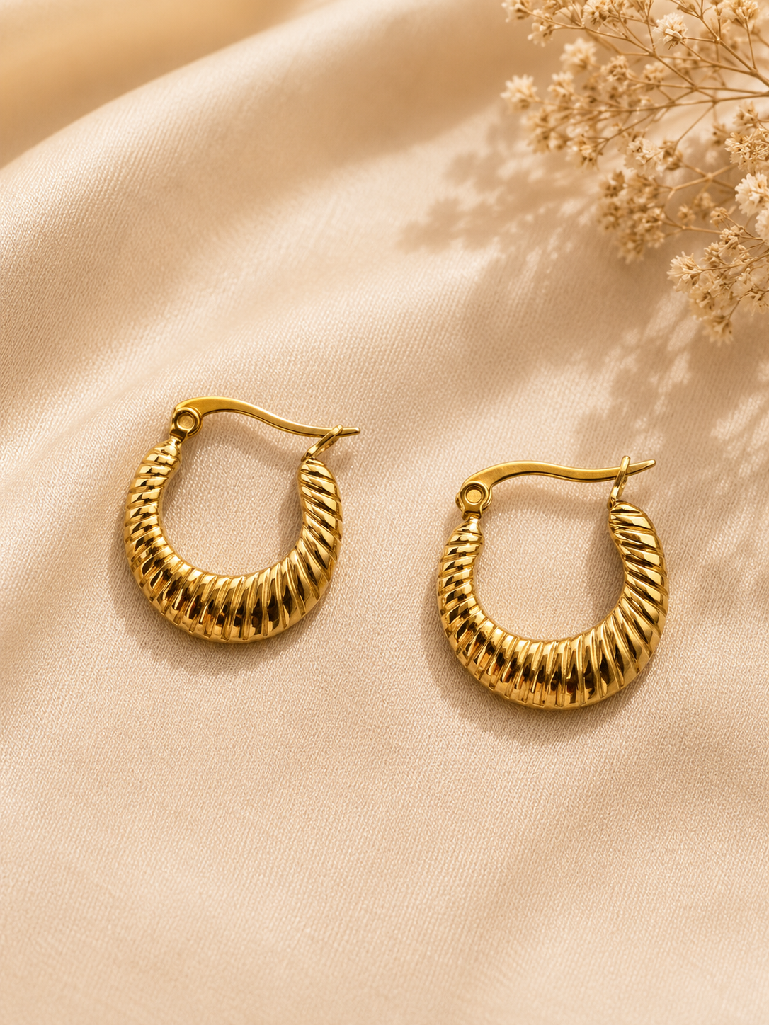 Golden Ridge Hoop Earrings