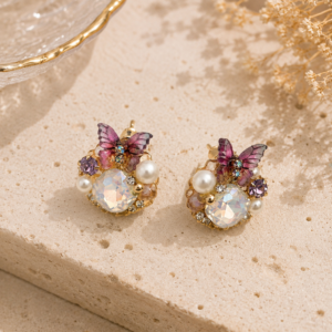 Butterfly Crystal Stud Earrings