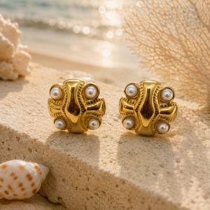 Coastal Pearl Stud Earrings