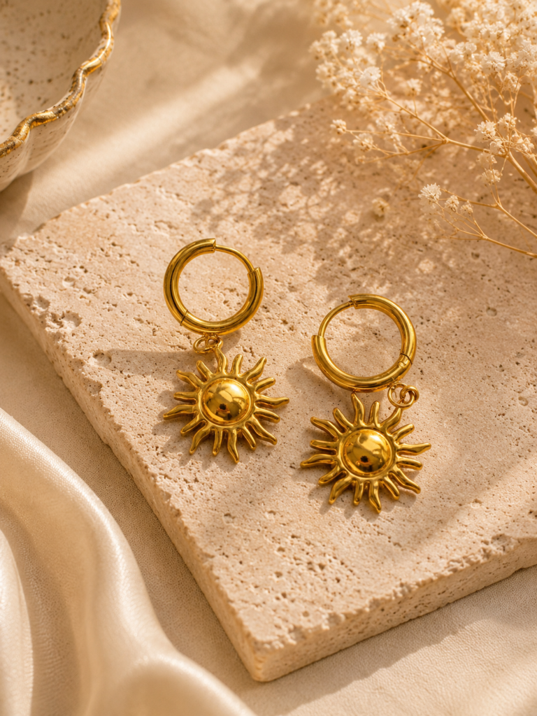 Solaris Sun Hoop Earrings