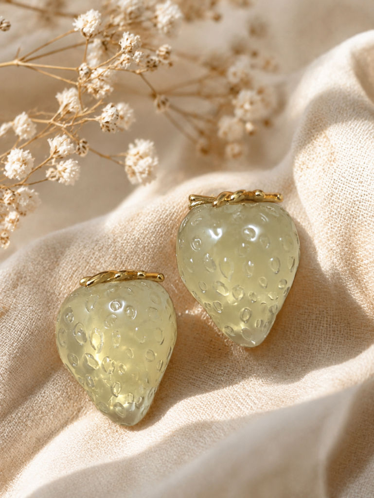 Strawberry Glow Stud Earrings