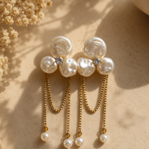 Pearl Bloom Dangle Earrings
