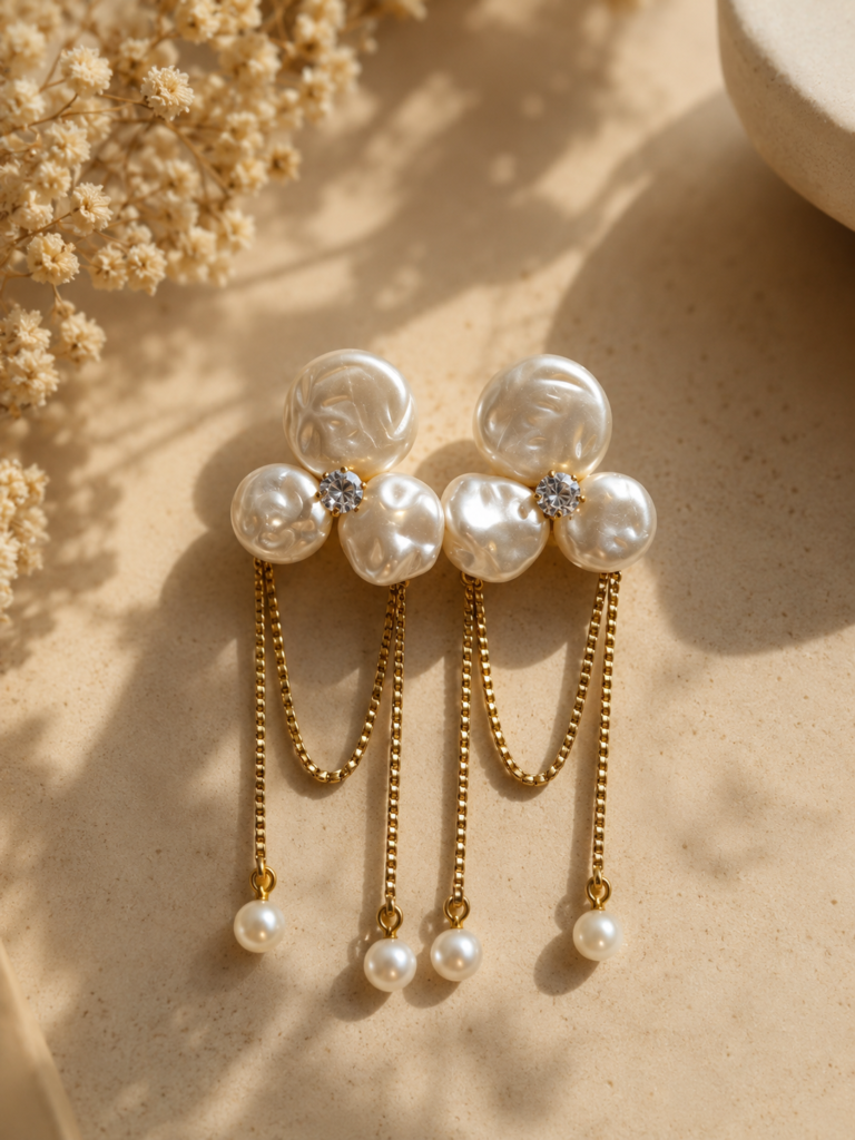 Pearl Bloom Dangle Earrings